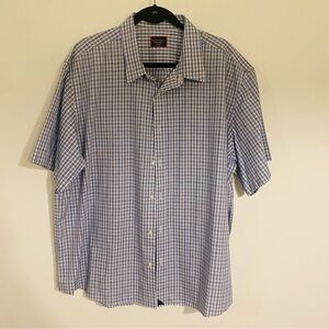 UNTUCKit Men's Blue and White Plaid Shirt